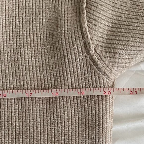 Free People Softly Structured Turtleneck Sweater Rib-Knit Beige Oatmeal XS - Picture 5 of 9